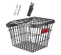 Qianly Rear Bike Basket Cargo Rack Iron Wire Black Heavy Duty