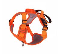 Qianly Reflective Harness Leash Vest Retractable Adjustable Vest Lightweight Nylon Oxford Polyester Leash For Hands On Control Suitable for routine walks, Orange, L