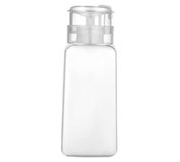Qianly Remover Pump Container Liquid Dispenser Transparent Press Bottle Lockable Leakproof Storage Suitable for Manicure Cleaning Travel, 250ml White