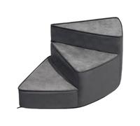 Qianly Right-Turning Spiral Pet Staircase Padded Curved-Shaped Pet Stair with Wedge Steps Gentle Slope Cat and Dog Climbing Staircase for Kittens, Older Pets, Dark Blue