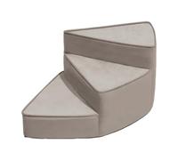 Qianly Right-Turning Spiral Pet Staircase Padded Curved-Shaped Pet Stair with Wedge Steps Gentle Slope Cat and Dog Climbing Staircase for Kittens, Older Pets, Gray Brown