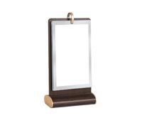 Qianly Rotating Sign Wooden Display-Grain Multi-Page Flip Display Holder Double-Sided with Clear Pages for Retailers, A6, Walnut Wood