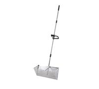 Qianly Sand Rake Scooper Convenient Carbon Steel Premium Long Handle Beach Sifter Pet Spade, Silver