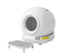Qianly Self-Cleaning Waste Management System with App Control Large Capacity Pet Supply Spacious for Apartment, White, Automatic Cat Litter Box With Elevated Pedal