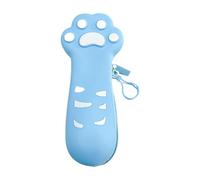 Qianly Silicone Pencil Case with Zipper Funny for Primary School Student for Girls Creative Portable Cat Claw Design Pencil Pouch, Light Blue