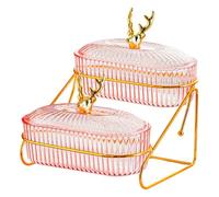 Qianly Snack Dried Fruit Dish with Lightweight Design, Multi-Layer Snack Tray with Removable Bowls, Fruit Bowl And Nut Organizer Made of PP for Living Room K, 2 Layers Style B