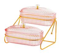 Qianly Snack Dried Fruit Dish with Lightweight Design, Multi-Layer Snack Tray with Removable Bowls, Fruit Bowl And Nut Organizer Made of PP for Living Room K, 2 Layers Style C