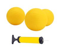 Qianly Spike Replacement Balls with Pump, PVC Inflatable Roundnet Game Balls for Lawn, Beach, Yard, 3.5 Inch 3pcs