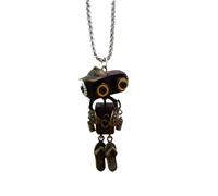 Qianly Steam Robot Pendant Necklace Punk Clavicle Chain Handmade Vintage Creative Gift Trendy Jewelry for Women Girls Thanksgiving, Bronze