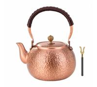 Qianly Teapot Large Capacity Traditional Copper Tea Kettle Even Heating for Table Serving, Style B