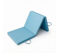 Qianly Three-Fold Exercise Mat Padded Foldable Exercise Mat with Handles Portable for Stretching, Sit-, Light Blue, Three-fold/Wave Blue/Total Length 180cm Single Piece 60 60 5cm/PVC+Knitted Backing