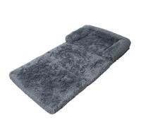 Qianly Three-Fold Pet Mat Portable Soft-Pile Dog Mat with Raised Edge Compact Pet Pad for Pets, Cats, Indoor, Sofa, Dark Gray, M 60 120 10cm