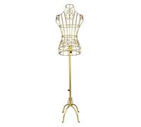 Qianly Torso Body Female Mannequin Metal Ornament Manikin Garment Rack Dress Form for Tailor Seamstress Store Photography Clothes, Gold