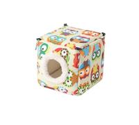 Qianly Warm Thickened Bird Sleeping Nest With Soft Fleece Padding And Hanging Attachment Points For Pet Birds Inside Enclosure Owl Print Design Provides, Style D