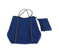 Qianly Women Neoprene Bag Pool Bag with Small Bag Waterproof Handbag with Holes for Traveling Picnic Sport Gym Outdoor Activities, Blue