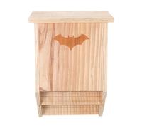 Qianly Wooden Bats House Hanging Practical Sturdy for Tree to Attract Decor Bats Box Shelter for Garden Courtyard Outside Farmyard