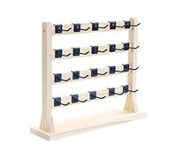 Qianly Wooden Earrings Display Stand with Hooks Earring Display Stand Showcase Necklace Hanger Decor 4 Tier for Closet Office Bedroom
