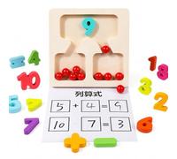 Qianly Wooden Maths Toy, Math Learning Board for 4-6 Year Olds, Number Learning & Counting Toy, Early Years Arithmetic Game