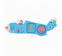 Qianly Wooden Sensory Wall Panel Interactive Wooden Activity Board Fine-Motor Wall Activity Board for Young Children, Kids, Nursery, 6kg, Airplane Wall Game