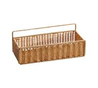 Qianly Woven Hanging Basket Bathroom Wall Shelf, Wall Mounted Storage Organizer Fruit Sundries Organizer, L