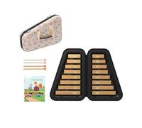 Qianly Xylophone with Carrying Case 16-Note Xylophone with Carry Case Double-Row Glockenspiel for Beginners, Young Children, Home Rehearsal Classroom, Gold