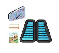 Qianly Xylophone with Carrying Case 16-Note Xylophone with Carry Case Double-Row Glockenspiel for Beginners, Young Children, Home Rehearsal Classroom, Blue