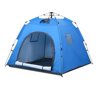 QIANMEI 3-8 Person Ice Fishing Tent With Pop-up Pull Design, Portable Hub-Style Ice Fish House With Removable Floor Carrying Bag, Ice Anchors, Tie Ropes(black (black 19-3911tcx),210x210x170CM)