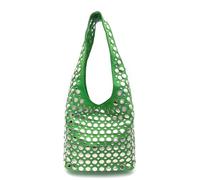 Qiannaura Y2K Hobo Shoulder Bag Punk Studded Top Handle Bag for Women Tote Handbag Fall Trend Purse, Green