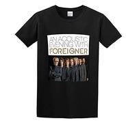 Qianqianzhi Men's Foreigner an Acoustic Evening with Foreigner Live at Swrl Cotton T Shirt Black S