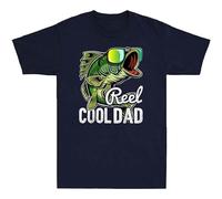 Qianqianzhi Men's Reel Cool Dad Fishing Sunglasses Father's Day Vintage Short Sleeve T-Shirts Black XXL
