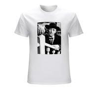 Qianqianzhi Men's Robert Mitchum Love Hate Hollywood Star Film Movie Noir Sinr Actor T-Shirts White XXL