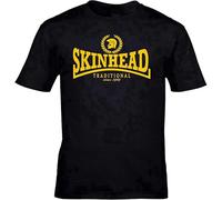 Qianqianzhi Men's Skinhead Traditional T-Shirt New Oi! Skinhead Punk Working Class Black M