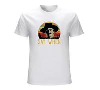 Qianqianzhi Men's Tombstone Doc Holliday Say When Funny Vintage Retro Black Cotton T-Shirts White M