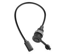 QIANRENON 10Gbps USB C Female to Female Threaded Fixed Mount Waterproof Short Cable USB Type C 3.1 Embedded Bulkhead Mount Connector Adapter Cable PD 60W 4K@60Hz, for Furniture/Car/RV, 30cm/11.8in