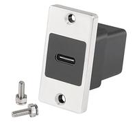 QIANRENON 10Gbps USB C Rectangular Panel Adapter - Female to Female Connector - USB C Mounting Socket - 5V/2.1A Charging - Mount on Device Panel, Desktop, Wall