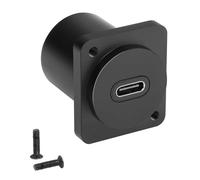 QIANRENON 10Gbps USB C to USB C Panel Mount Adapter Type C 3.1 Female to Female Straight Connector Mounting Socket,100W Charging,Integral Al Alloy Housing,D-Type /XLR Panel Mount,for Extension USB C