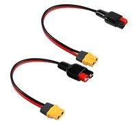 QIANRENON 12AWG 45A Connector to XT60 Female Extension Cable Solar Panel to Lithium Battery Connector Adapter, for Outdoor Power Bank, Lithium Battery Pack, 30cm/11.8in,2pcs