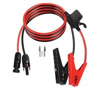 QIANRENON 12AWG Solar Panel Connector to Alligator Clip Charging Extension Cable Battery Clip to Solar Connector Cable,with 25A Fuse,for Car Batteries Tractors Outdoor Equipment,1.5m/4.9ft