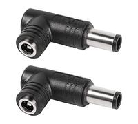 QIANRENON 240W 7.4mm x 5.0mm Laptop 90° angle Adapter Tip DC 5.5 * 2.5mm Female to DC 7.4 * 5.0mm Male Right Angle Connector, DC7450 with 0.6mm Center Pin, for Notebook Computer, 2 Pcs