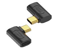 QIANRENON 240W USB4.0 C 90° Angle Adapter 40Gbps USB C 4.0 Male to Female L Shaped Angled Connector PD240W/50V Charging,8K Audio/Video Transfer,for Laptop Tablet Smartphone Steam Deck, 2Pcs(Side Bend)