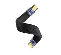 QIANRENON 240W USB4.0 C PD Fast Charging Short Cable 40Gbps USB Type C Male to Male Flat Data Short Cable 8K@60Hz Audio/Video,48V/5A Charging, for Smartphone Power Bank Laptop Tablet,13cm/5.1in