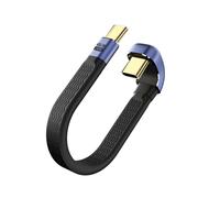 QIANRENON 240W USB4.0 C PD Fast Charging U Angle Short Cable 40Gbps Type C 4.0 Male to U Shape Male Flat Soft Data Cable USB4.0 C Full Function 8K@60Hz,for Phone Thunderbolt 3/4 Power Bank,13cm/5.1in