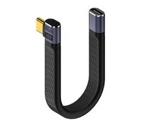 QIANRENON 40Gbps USB4.0 C Female to Male 90° Angle Short Cable 240W Type C 4.0 Socket to Right Angle Plug PD Fast Charging Extension Cable, for Thunderbolt 3/4 Smartphone Tablet,14cm/5.1in (Side Bend)