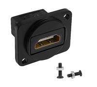 QIANRENON 4K HDMI Panel Mount Adapter Coupler HDMI 1.4 Female to Female Straight Through Connector HDMI1.4 HD Mounting Socket, XLR Panel/D Panel Mount, for HDTV Notebook PC Monitor Projecto