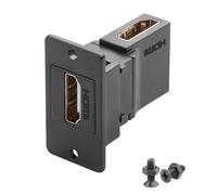 QIANRENON 4K HDMI Rectangular Panel 90° Angle Adapter Coupler HDMI 2.0 Female to Female Bulkhead Mount Right Angle Connector HD Display Socket, Mounted Desktop Wall, For HDTV PC Monitor Projector