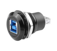 QIANRENON 5Gbps USB3.0 B to A Threaded Fixed Printer Adapter USB3.0 Type B Female to USB3.0 Female Embedded Panel Mount Data Connector SuperSpeed USB B to A, for External Hard Drive, Scanner