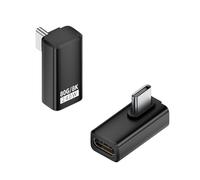 QIANRENON 80Gbps USB C Fast Charging Data 90° Angle Connector PD240W USB4 2.0 Type C Male to Female Full Function Right Angle Adapter 8K@60Hz, Al Shell, for Phone Tablet PC, 2Pcs, Vertical Bend