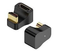 QIANRENON 8K HDMI U Shape Angle Display Adapter HDMI 2.1 Male to Female 180 Degree Ultra HD Connector Socket, Support 3D 8K@60Hz UHD2.1, for Laptop PC Monitor Projector HDTV, 2Pcs (Positive)