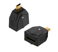 QIANRENON 8K Micro HDMI to Mini HDMI Adapter Converter UHD2.1 Micro HDMI Male to Mini HDMI Female Gold Plated Connector, 3D 8K@60Hz/4K@120Hz, LED Light, for Digital Camera Tablet Monitor, 2Pcs