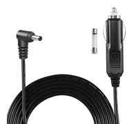QIANRENON 90 Degree Angle 3.5mm x 1.35mm Car Recorder Charging Cable DC 35135 to Cigarette Lighter Power cords 12V-24V with 2A fuse, 2m/6.6ft